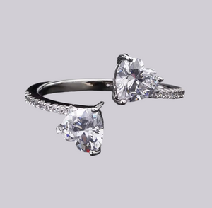Double heart ring